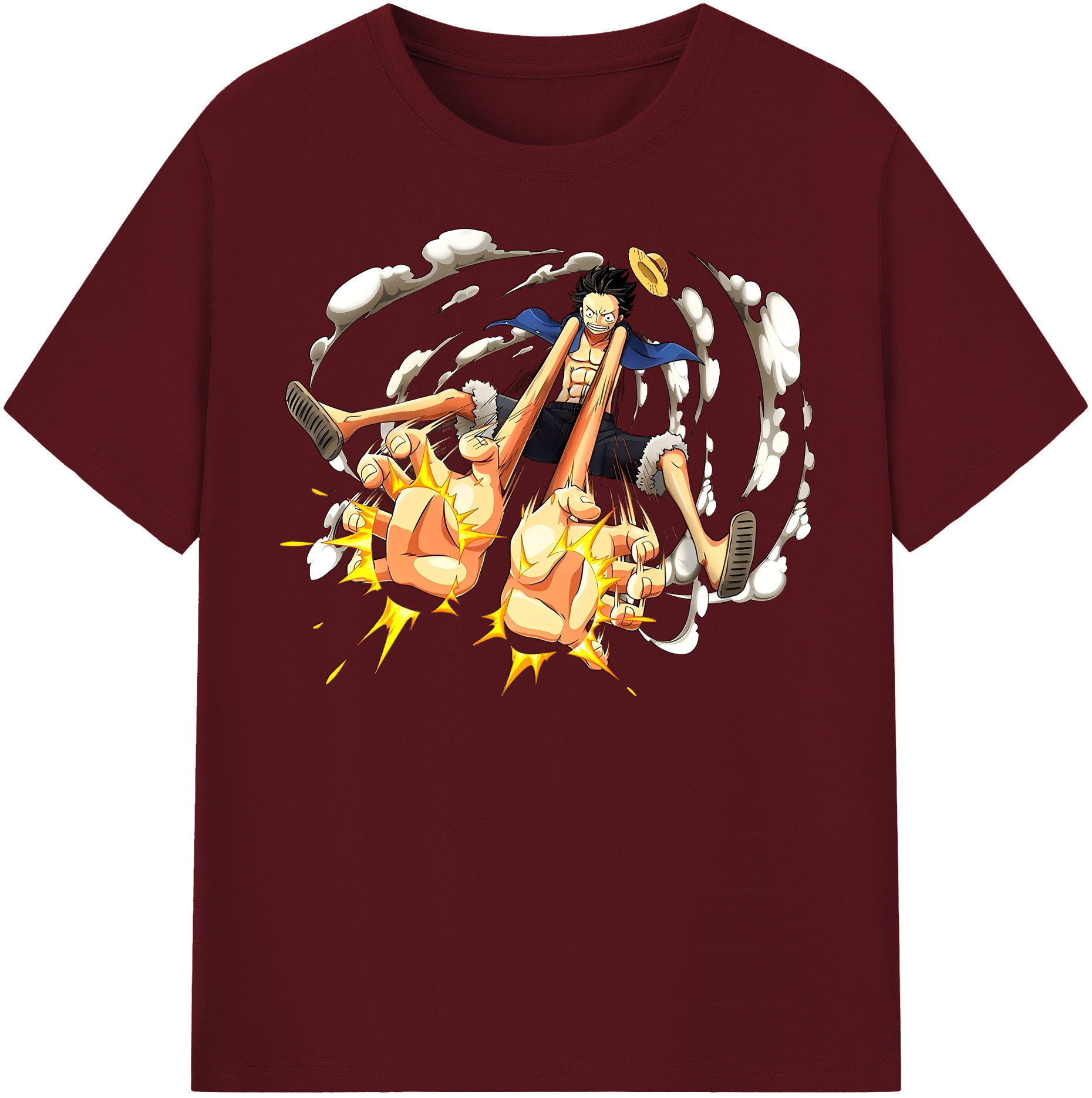 ワンピース モンキー・D・ルフィ ONE PIECE Monkey D. Luffy 綿100％半袖Tシャツ（フロントプリント）